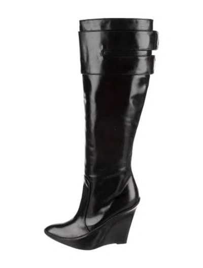 Pre-owned Givenchy Patent Leather Boots In Black