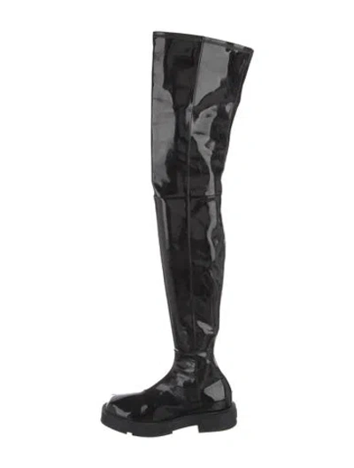 Pre-owned Givenchy Patent Leather Boots In Black
