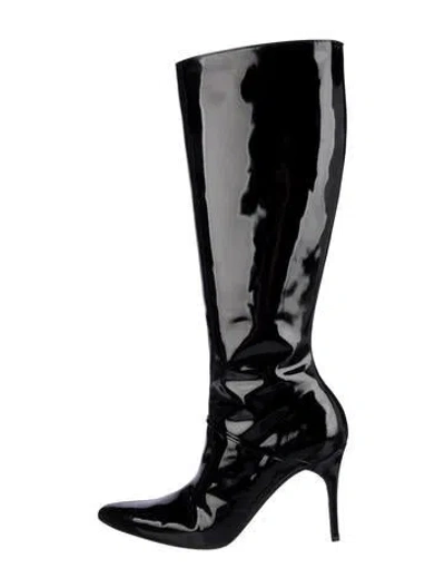Pre-owned Givenchy Patent Leather Boots In Black