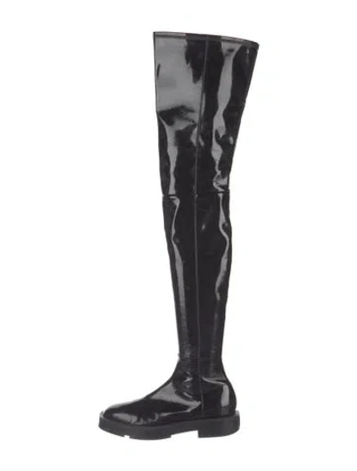 Pre-owned Givenchy Patent Leather Boots In Black