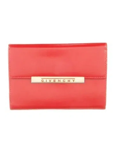 Pre-owned Givenchy Patent Leather Compact Wallet In Red