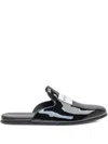 Givenchy Patent Leather Logo-plaque Slippers In Black