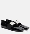 Givenchy Sliced Square Ballerinas In Patent Leather In Black