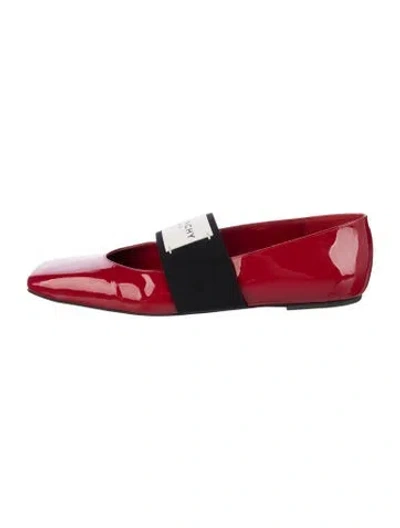 Pre-owned Givenchy Patent Leather Mary Jane Flats In Red