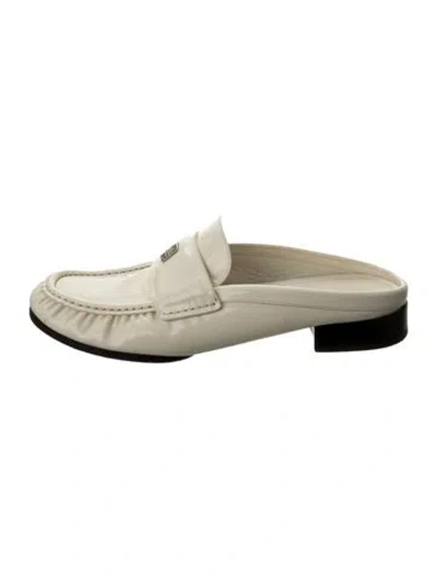 Pre-owned Givenchy Patent Leather Mules In Neutral