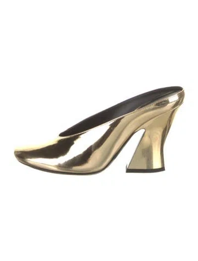 Pre-owned Givenchy Patent Leather Mules W/ Tags In Gold