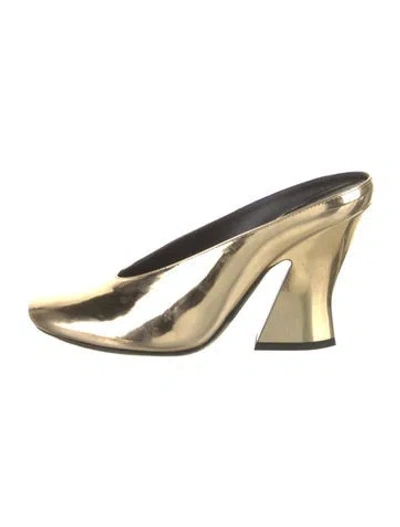 Pre-owned Givenchy Patent Leather Mules W/ Tags In Gold