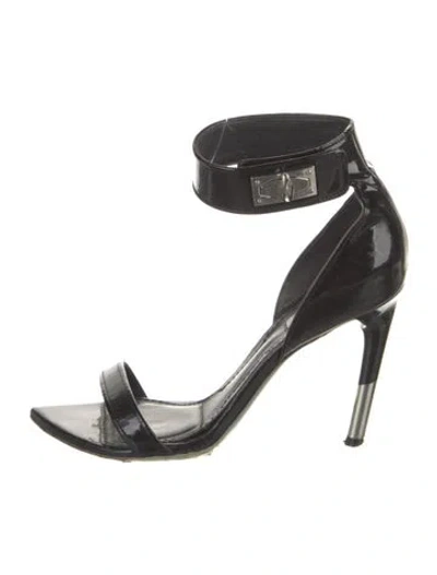 Pre-owned Givenchy Patent Leather Sandals In Black
