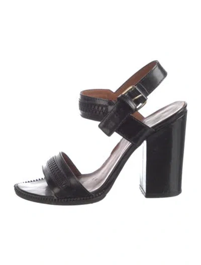 Pre-owned Givenchy Patent Leather Sandals In Black