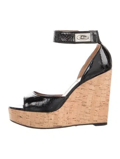 Pre-owned Givenchy Patent Leather Sandals In Black/neutrals