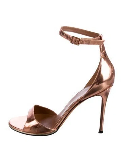 Pre-owned Givenchy Patent Leather Sandals In Silver