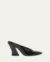 Givenchy Sculpted Heeled Mules In Patent Leather In Black