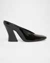 Givenchy Sculpted Heeled Mules In Patent Leather In Black