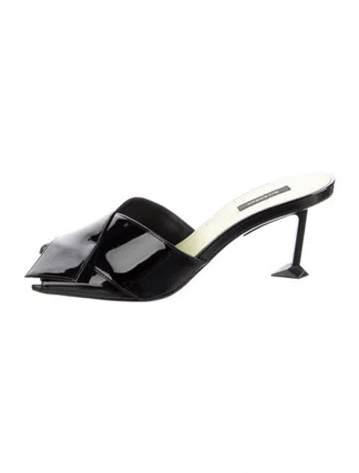 Pre-owned Givenchy Patent Leather Slides In Black