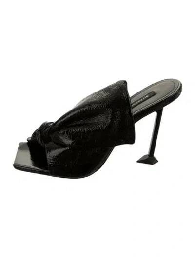 Pre-owned Givenchy Patent Leather Slides In Black