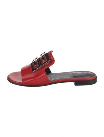 Pre-owned Givenchy Patent Leather Slides In Red