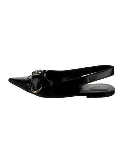 Pre-owned Givenchy Patent Leather Slingback Flats In Black