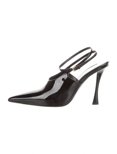 Pre-owned Givenchy Patent Leather Slingback Pumps In Black