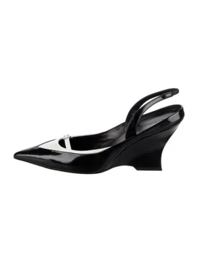 Pre-owned Givenchy Patent Leather Slingback Pumps In Black