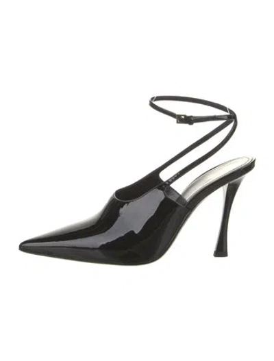 Pre-owned Givenchy Patent Leather Slingback Pumps In Black