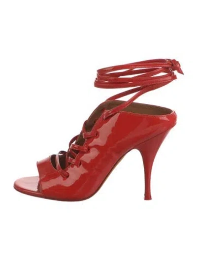 Pre-owned Givenchy Patent Leather Slingback Pumps In Red