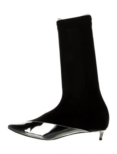 Pre-owned Givenchy Patent Leather Sock Boots In Black
