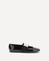 Givenchy Women Patent Leather Ballerinas With Maxi Logo Label In Black