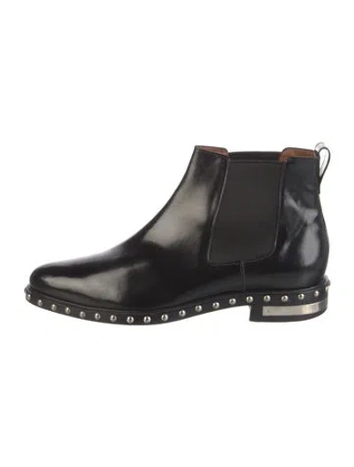 Pre-owned Givenchy Patent Leather Studded Accents Chelsea Boots In Black