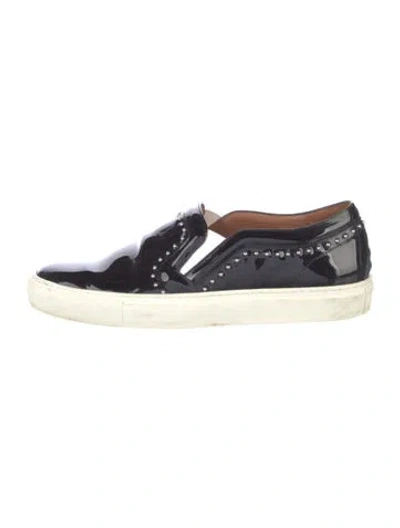 Pre-owned Givenchy Patent Leather Studded Accents Oxfords In Black