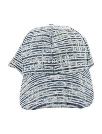 Pre-owned Givenchy Pattern Print Cotton Baseball Hat In Blue