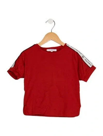 Pre-owned Givenchy Kids' Pattern Print Crewneck T-shirt In Red/white