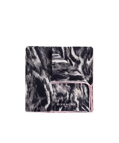 Givenchy Pattern Scarf In Blue