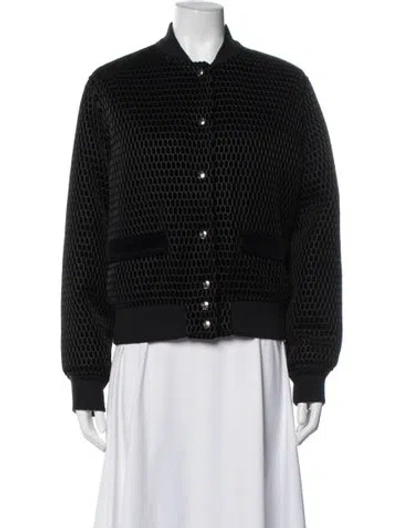 Pre-owned Givenchy Patterned Bomber Jacket In Black