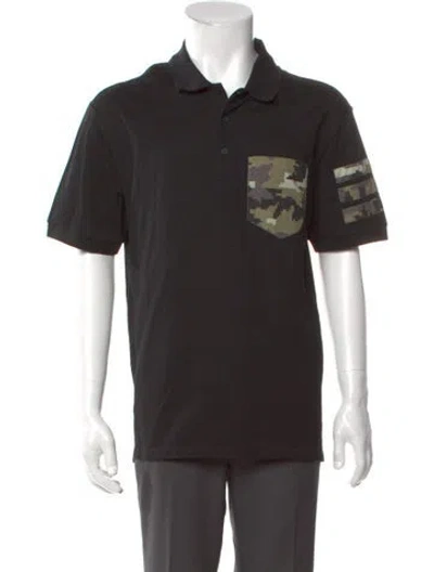 Pre-owned Givenchy Patterned Collar Polo Shirt In Black