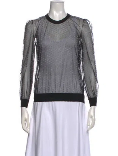 Pre-owned Givenchy Patterned Crew Neck Top In Black