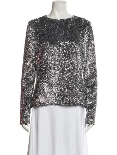 Pre-owned Givenchy Patterned Crew Neck Top In Silver