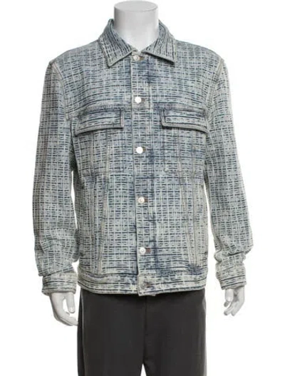Pre-owned Givenchy Patterned Denim Jacket In Blue