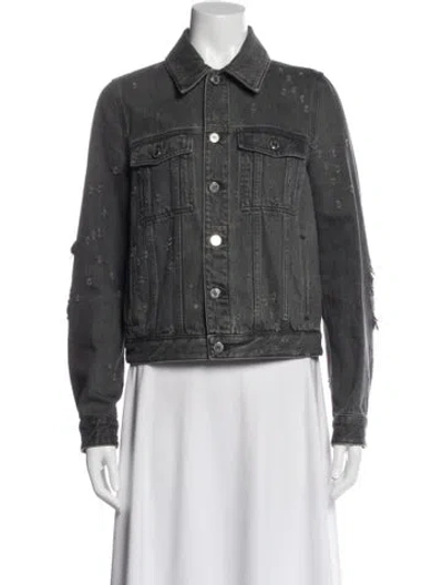 Pre-owned Givenchy Patterned Denim Jacket In Gray