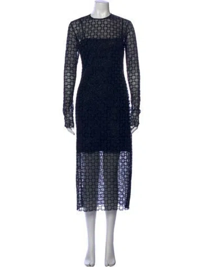 Pre-owned Givenchy Patterned Midi Length Dress In Blue
