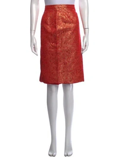 Pre-owned Givenchy Patterned Midi Length Skirt In Orange