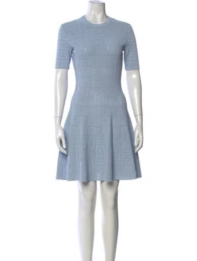 Pre-owned Givenchy Patterned Mini Dress In Blue