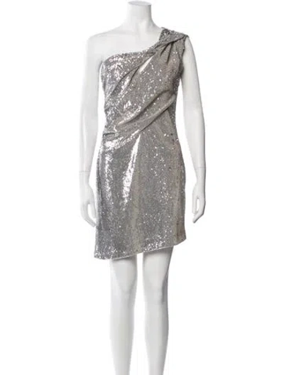 Pre-owned Givenchy Patterned Mini Dress In Metallic/silver