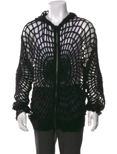 Pre-owned Givenchy Patterned Open Front Cardigan W/ Tags In Black