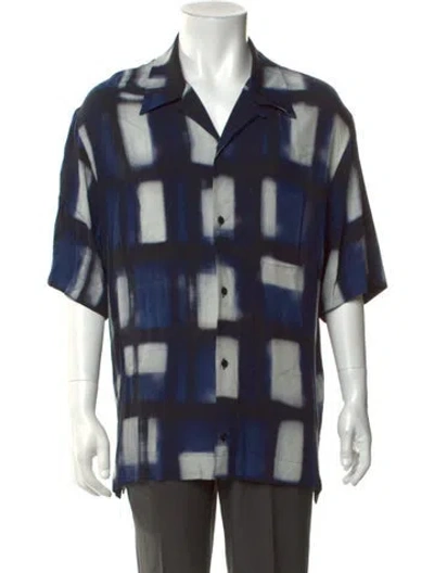 Pre-owned Givenchy Patterned Short Sleeve Shirt In Blue