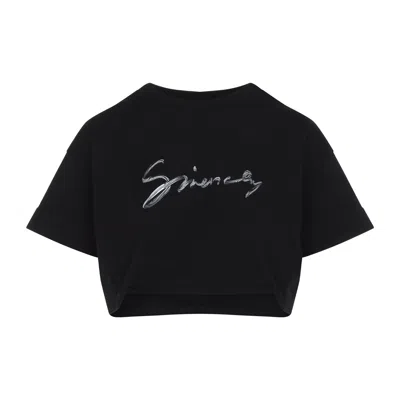 GIVENCHY GIVENCHY LOGO PRINTED CROPPED T-SHIRT