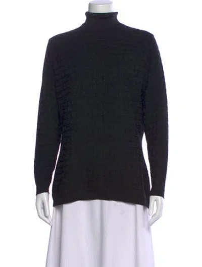 Pre-owned Givenchy Patterned Turtleneck Sweater In Black