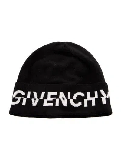 Pre-owned Givenchy Patterned Wool Beanie W/tags In Black
