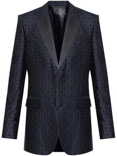 Givenchy Patterned-jacquard Blazer In Blue