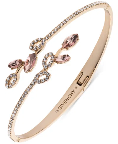 Givenchy Pave & Color Crystal Bypass Bangle Bracelet In Light Pink