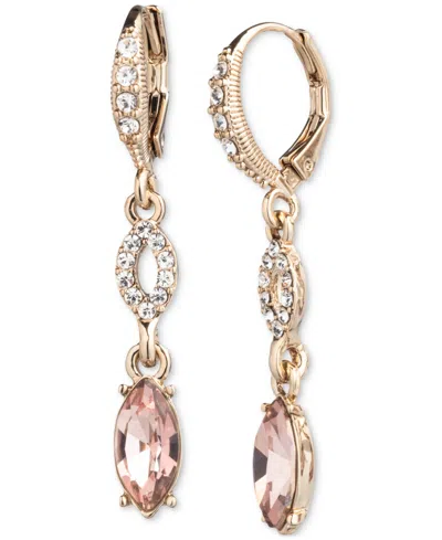 Givenchy Pave & Color Crystal Double Drop Earrings In Gold